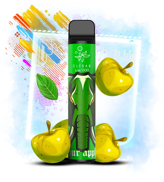 Elf Bar 1500 LUX 5% Sour Apple (Кисле Яблуко)