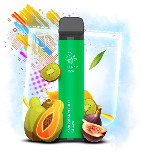 Elf Bar 1500 5% Kiwi Passion Fruit Guava (Ківі маракуйя гуава)