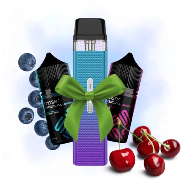 Набір "Vaporesso XROS Mini" + 2 рідини "CHASER SPECIAL BERRY 30 ML"